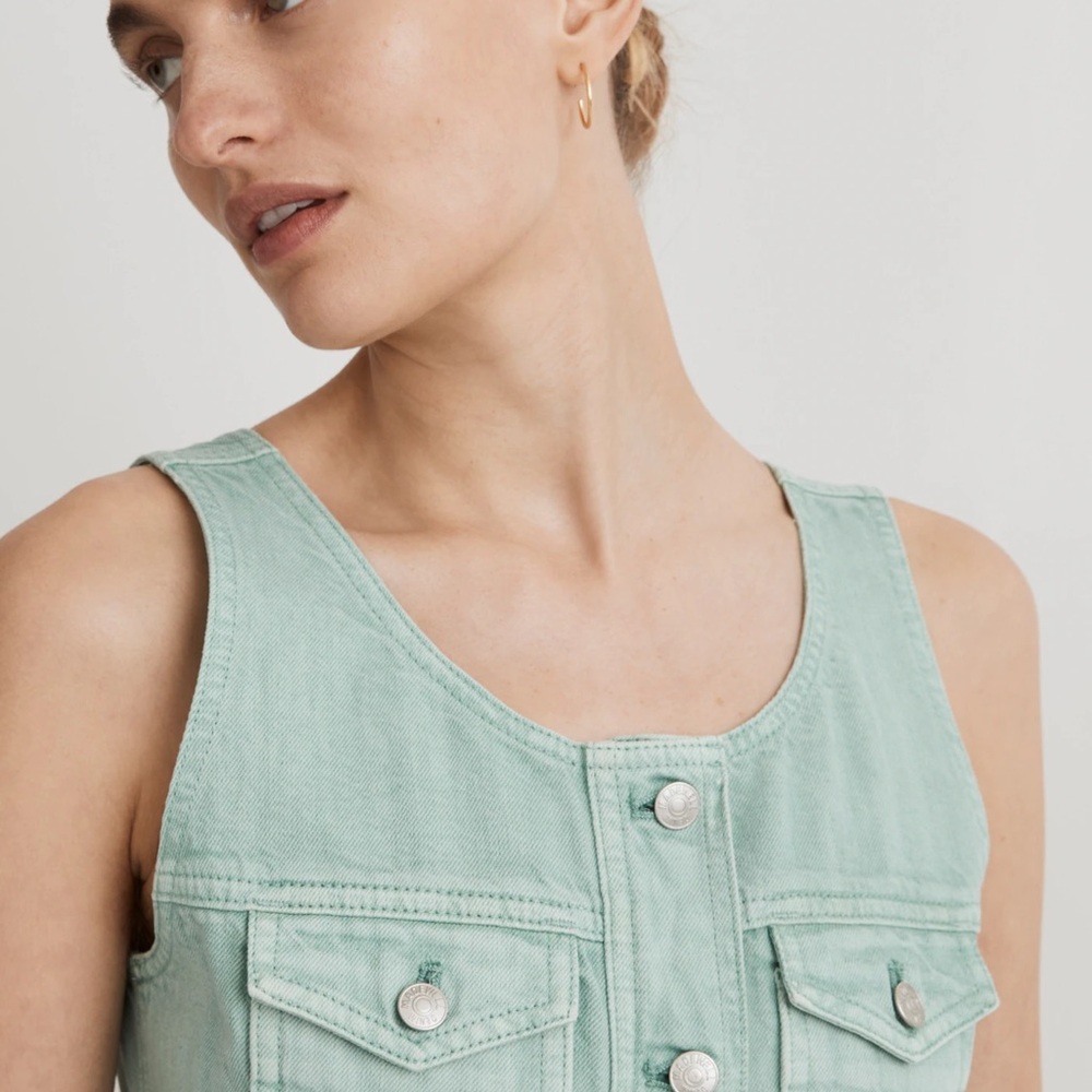 Madewell Denim Sleeveless Seamed Mini Dress - Picture 4 of 8
